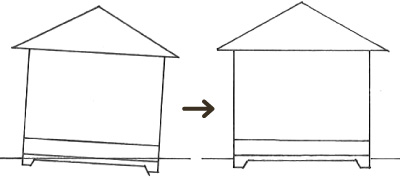 傾き調整（建物のカサ上げ工事）概要図